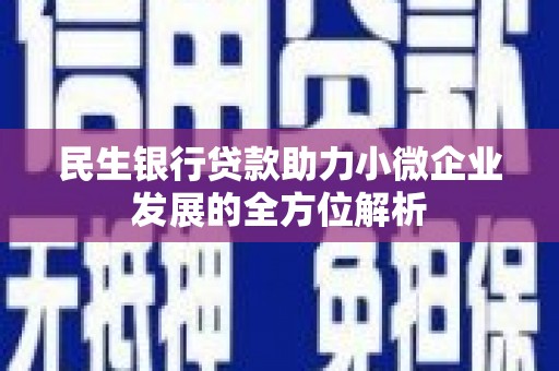 镇海民生银行贷款助力小微企业发展的全方位解析