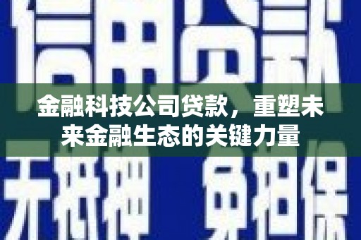 镇海金融科技公司贷款，重塑未来金融生态的关键力量