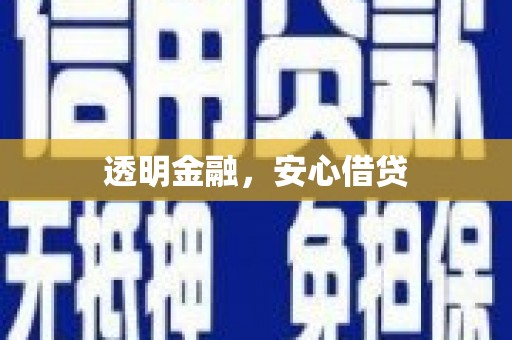 镇海透明金融，安心借贷