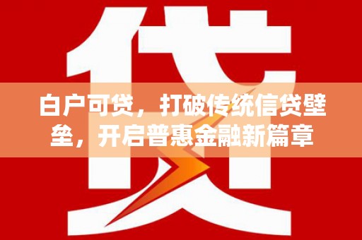 镇海白户可贷，打破传统信贷壁垒，开启普惠金融新篇章